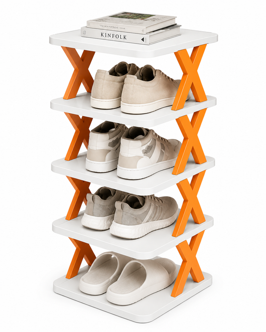 Foldable 4-Tier Shoe Rack – Space-Saving Storage Organizer